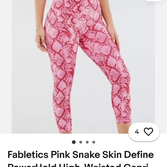 Fabletics pink snakeskin leggings size small NWOT - Picture 3 of 10